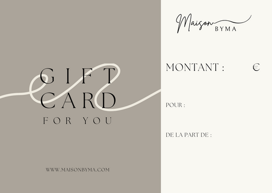 Carte cadeau Maison BYMA